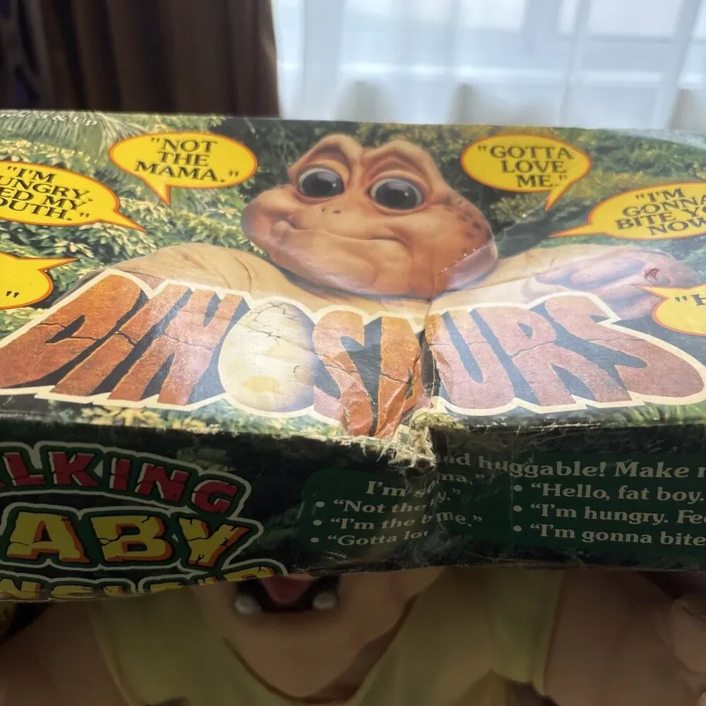 VINTAGE 1991 HASBRO TALKING BABY SINCLAIR DINOSAUR PLUSH IN ORIGINAL BOX - TALKS